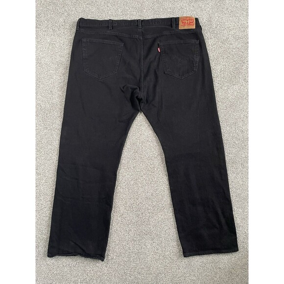 Levis 501 Original Jeans Mens Stretch Straight Leg Button Fly Black Size 48x31 - Picture 3 of 13